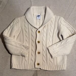 Cream Cable Knit Shawl Collar Cardigan